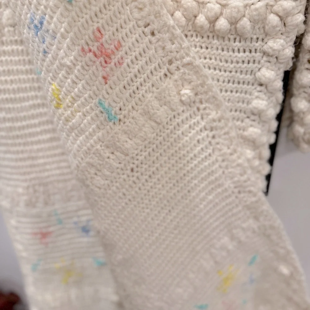 Handmade Crochet Blanket with Colorful Accents